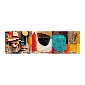 Prøve Fototapet Premium Canvas - Jeg kan se dig... - Abstraktion, Træ, Skulptur - 100x30 cm