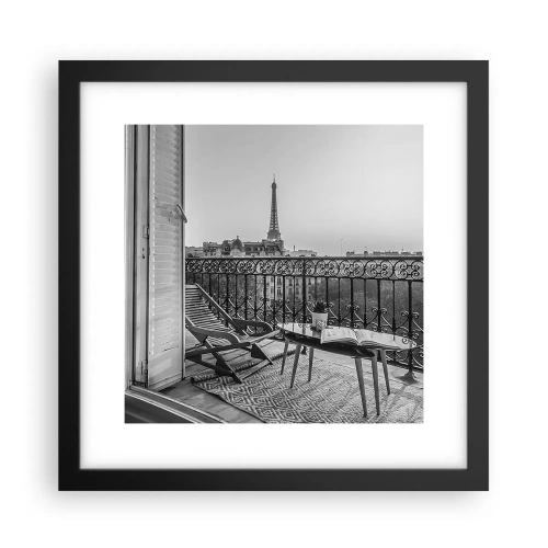 Plakat i sort ramme - Eftermiddag i Paris - 30x30 cm
