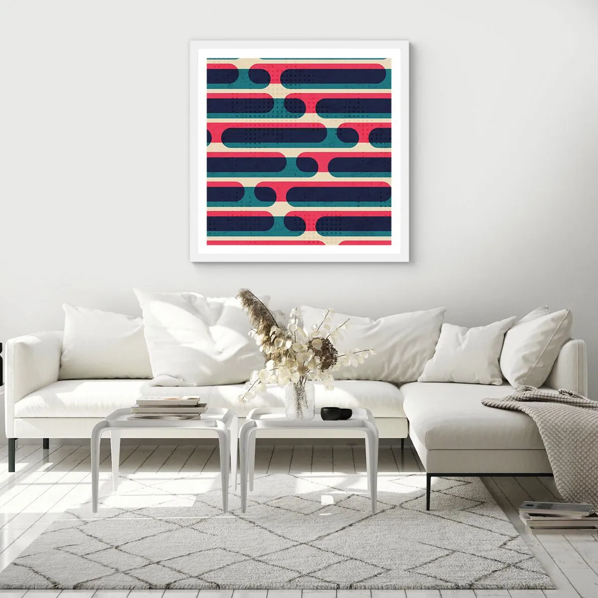 Plakat i hvid ramme - Indad og fremad - 40x40 cm