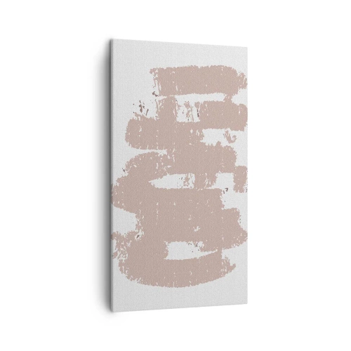 Lærredstryk - Billede på lærred - Abstraktion i sart rosa - 45x80 cm