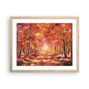 Plakat i ramme af lyst egetræ - Kobberskov - 50x40 cm