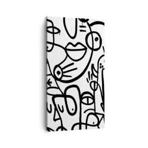 Lærredstryk - Billede på lærred - Ansigter og luftspejlinger - 45x80 cm