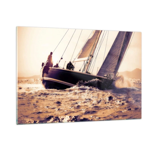 Billede på glas - Sejl, sømand - 120x80 cm