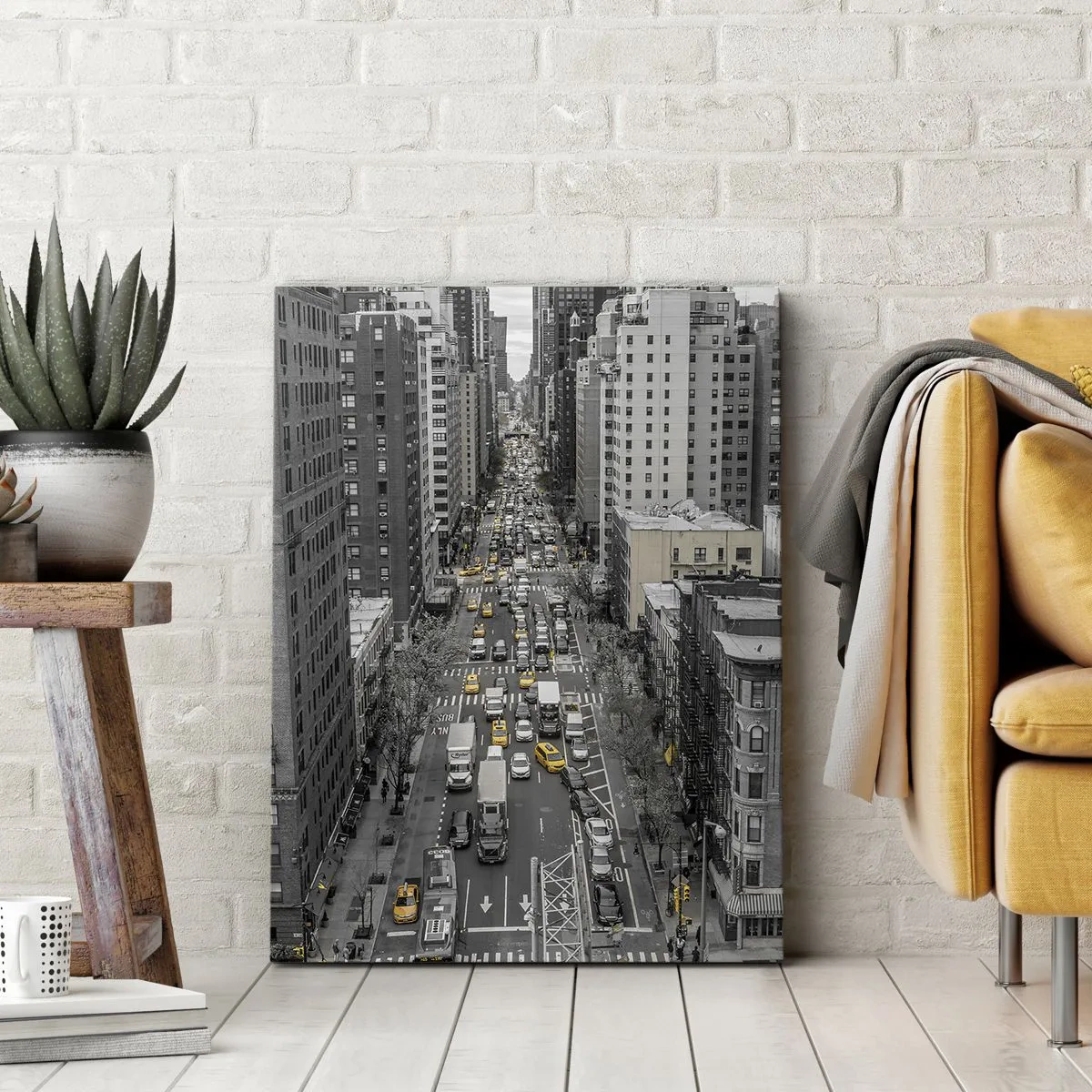 Lærredstryk - Billede på lærred - Livet i New York - 50x70 cm