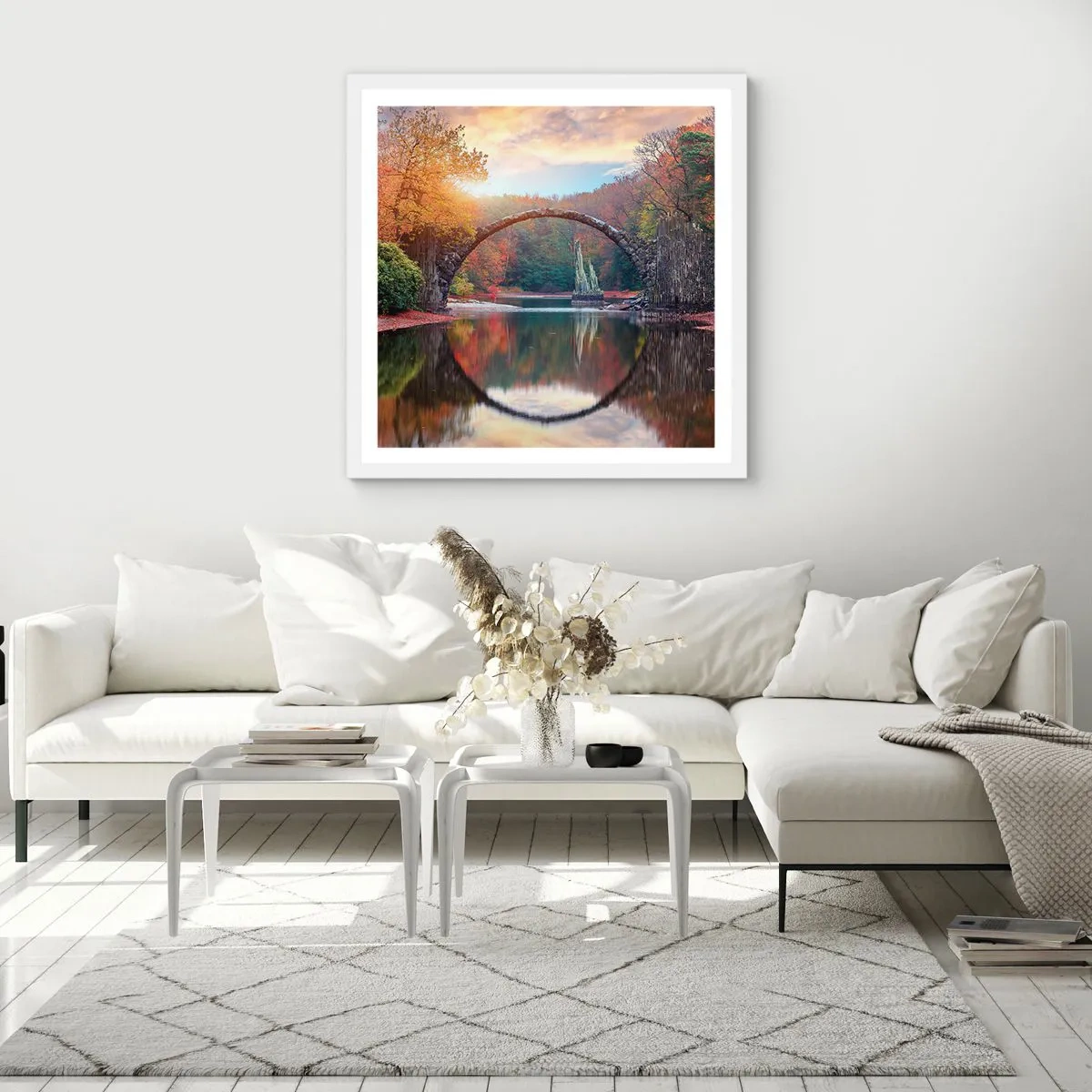 Plakat i hvid ramme - På den anden side af spejlet - 40x40 cm
