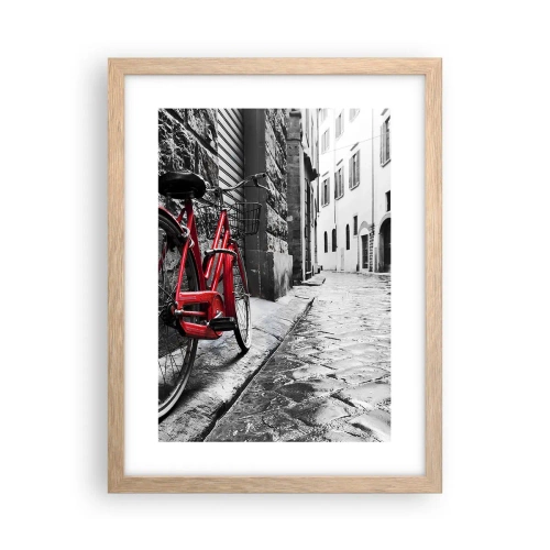 Plakat i ramme af lyst egetræ - Ægte skønhed ældes ikke - 30x40 cm