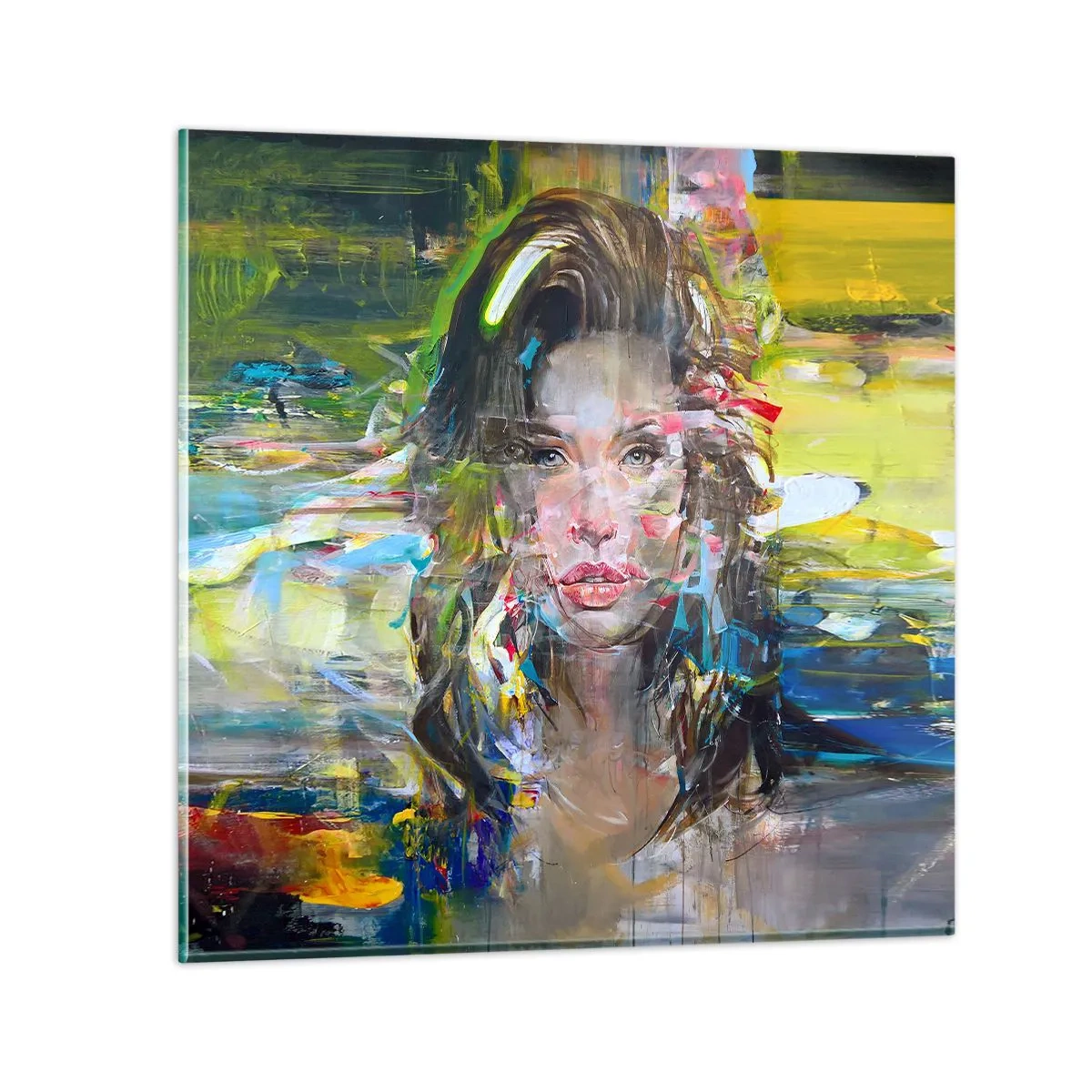 Billede på glas - Bag lufttæppet - 70x70 cm