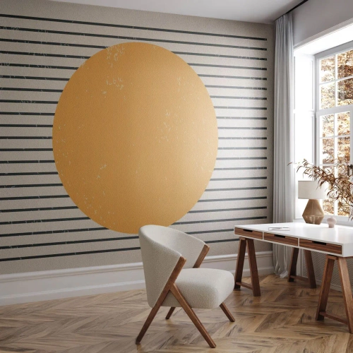 Fototapet Premium Sand - Enkelthedens kraft - Sol, Hjul, Linjer - 250x175 cm