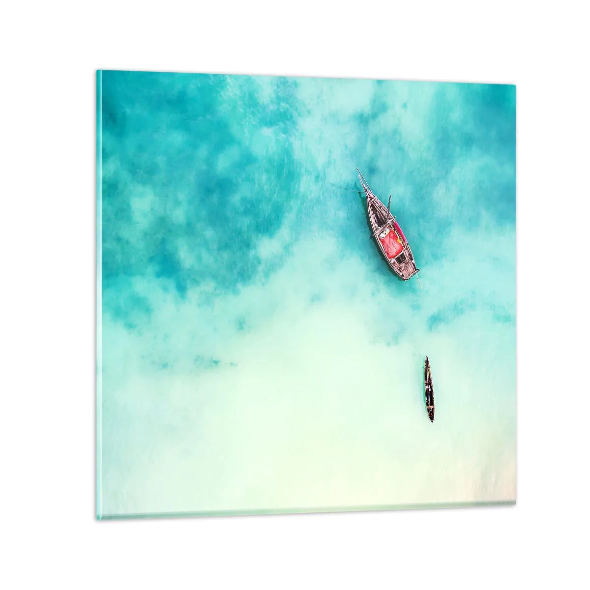 Billede på glas - For på Zanzibars strande, når det overskydende vand... - 70x70 cm