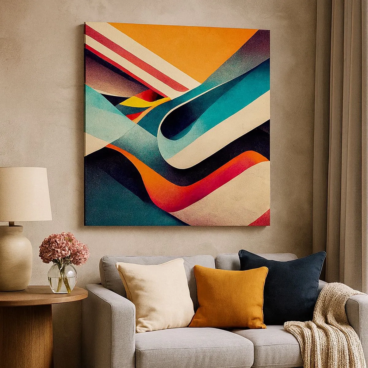 Lærredstryk - Billede på lærred - Intens komposition - 30x30 cm