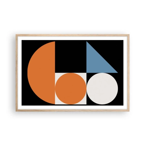 Plakat i ramme af lyst egetræ - System til figurer - 91x61 cm