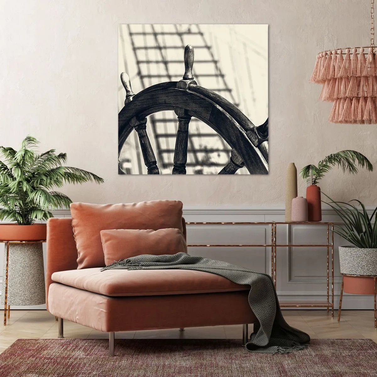 Lærredstryk - Billede på lærred - Historier om havet - 70x70 cm