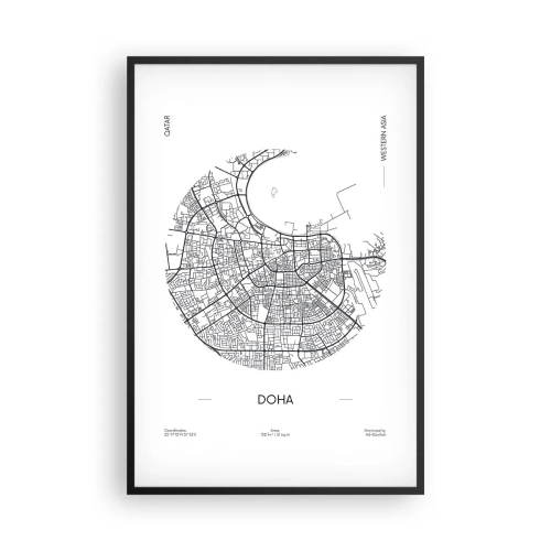 Plakat i sort ramme - Dohas anatomi - 61x91 cm