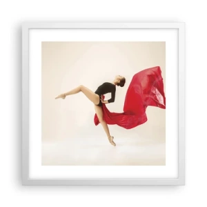 Plakat i hvid ramme - Rød og sort - 40x40 cm