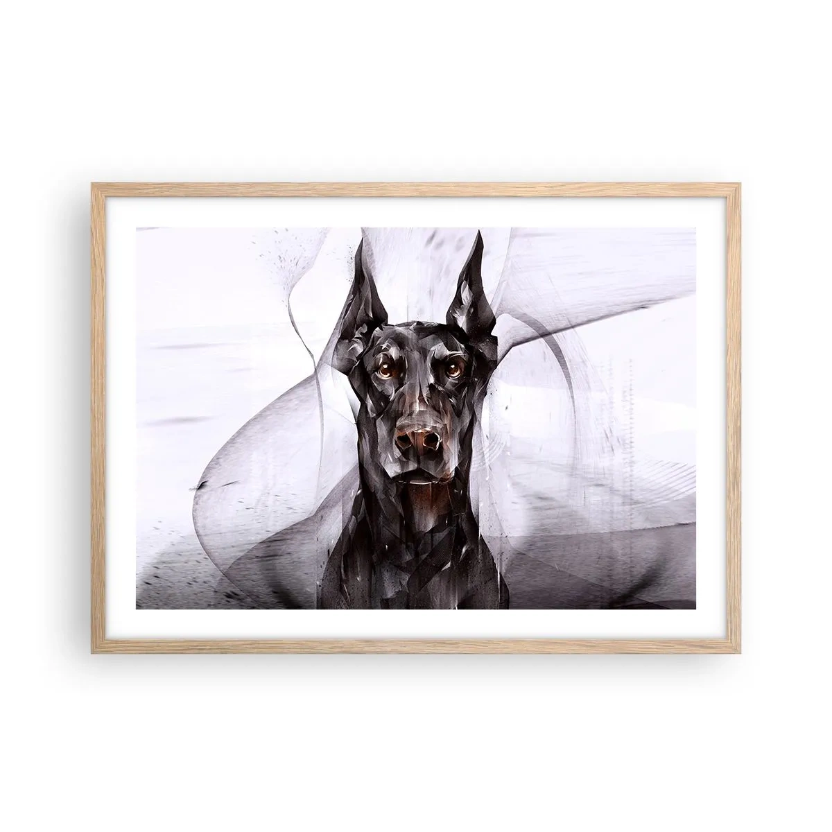 Plakat i ramme af lyst egetræ - Nobelt født - 70x50 cm