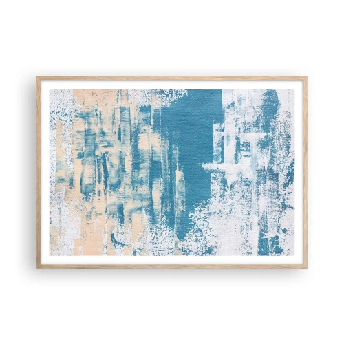 Plakat i ramme af lyst egetræ - Gennem istappen - 100x70 cm