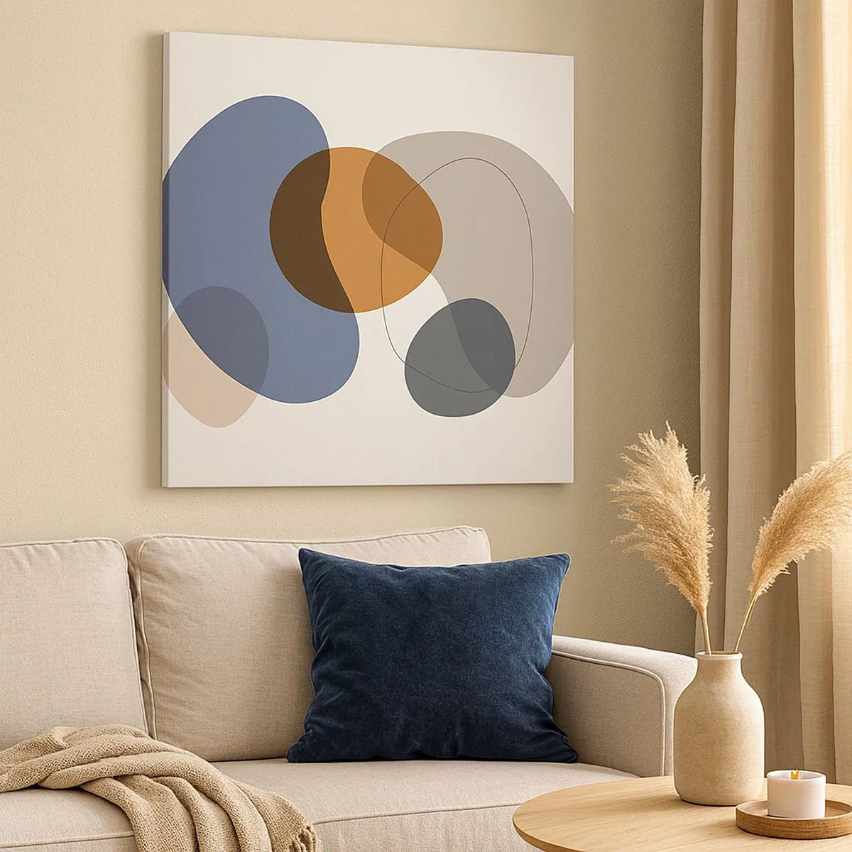 Lærredstryk - Billede på lærred - Dråber af farve - 30x30 cm