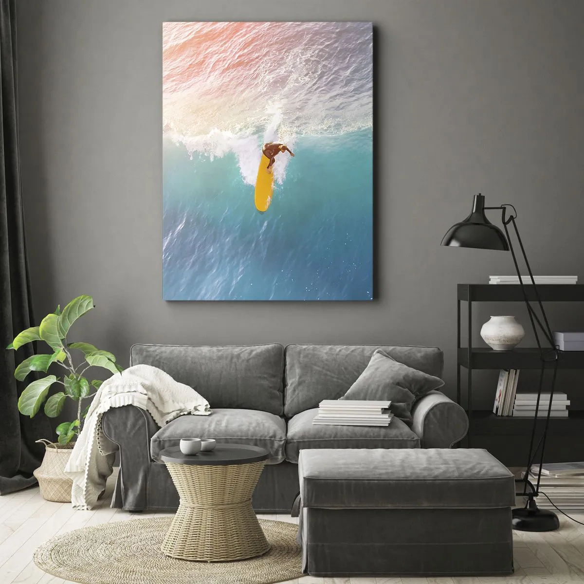 Lærredstryk - Billede på lærred - Ocean rytter - 55x100 cm