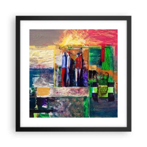 Plakat i sort ramme - Forhold og følelser - 40x40 cm