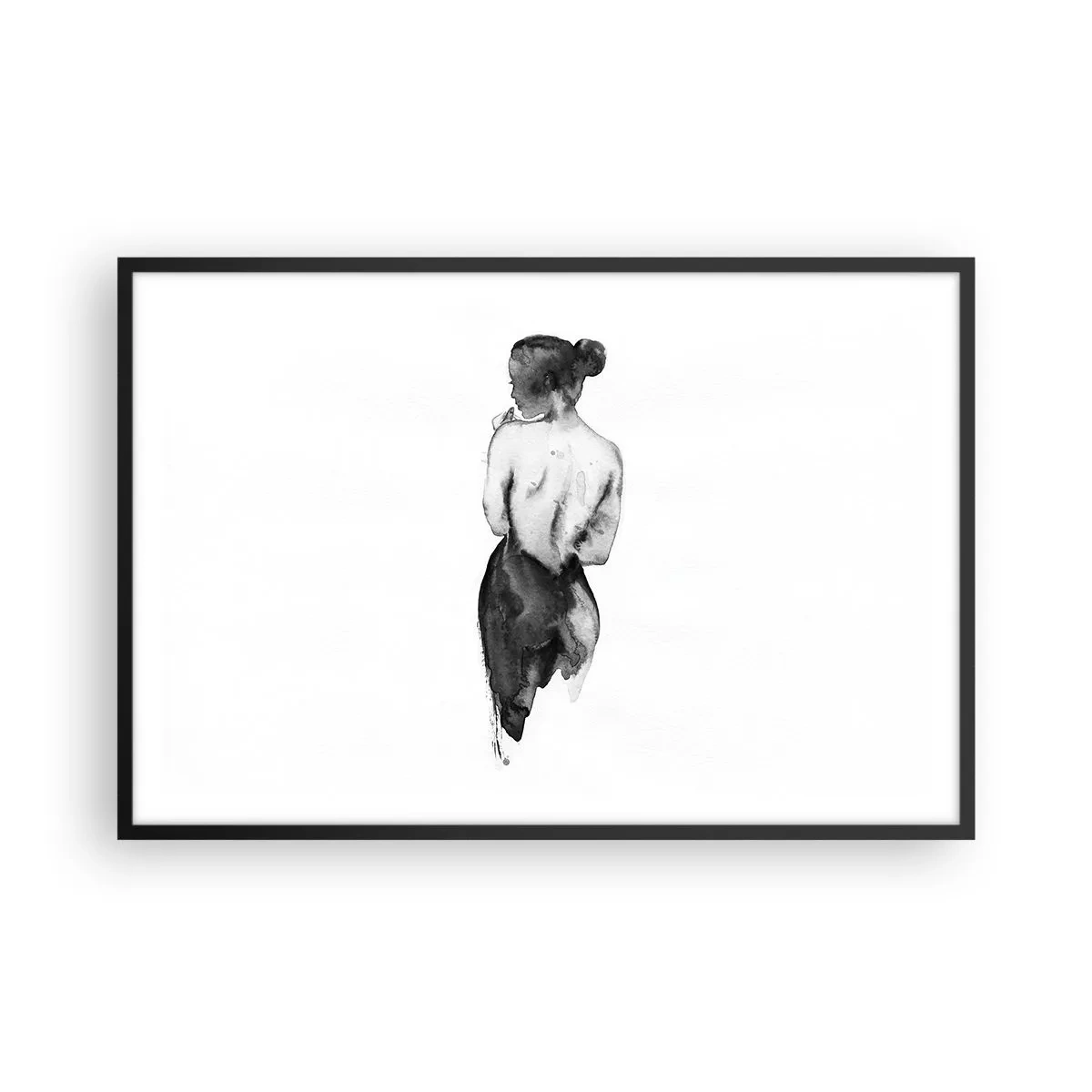 Plakat i sort ramme - Med hende forsvinder verden - 91x61 cm