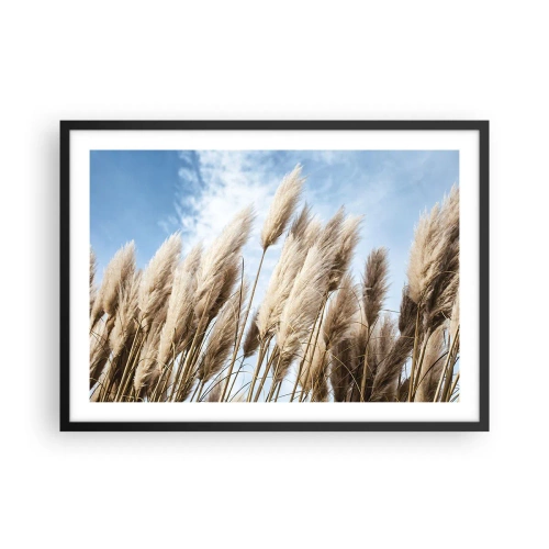 Plakat i sort ramme - Solrig og blæsende kærtegn - 70x50 cm