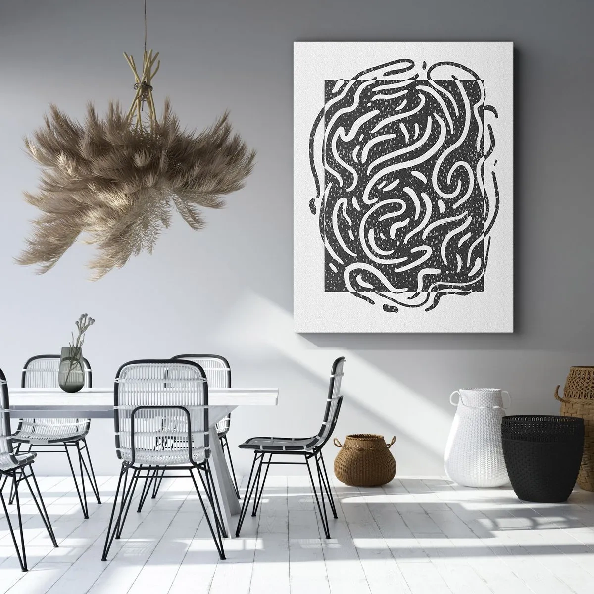 Lærredstryk - Billede på lærred - Abstraktion: en dans af glæde - 70x100 cm