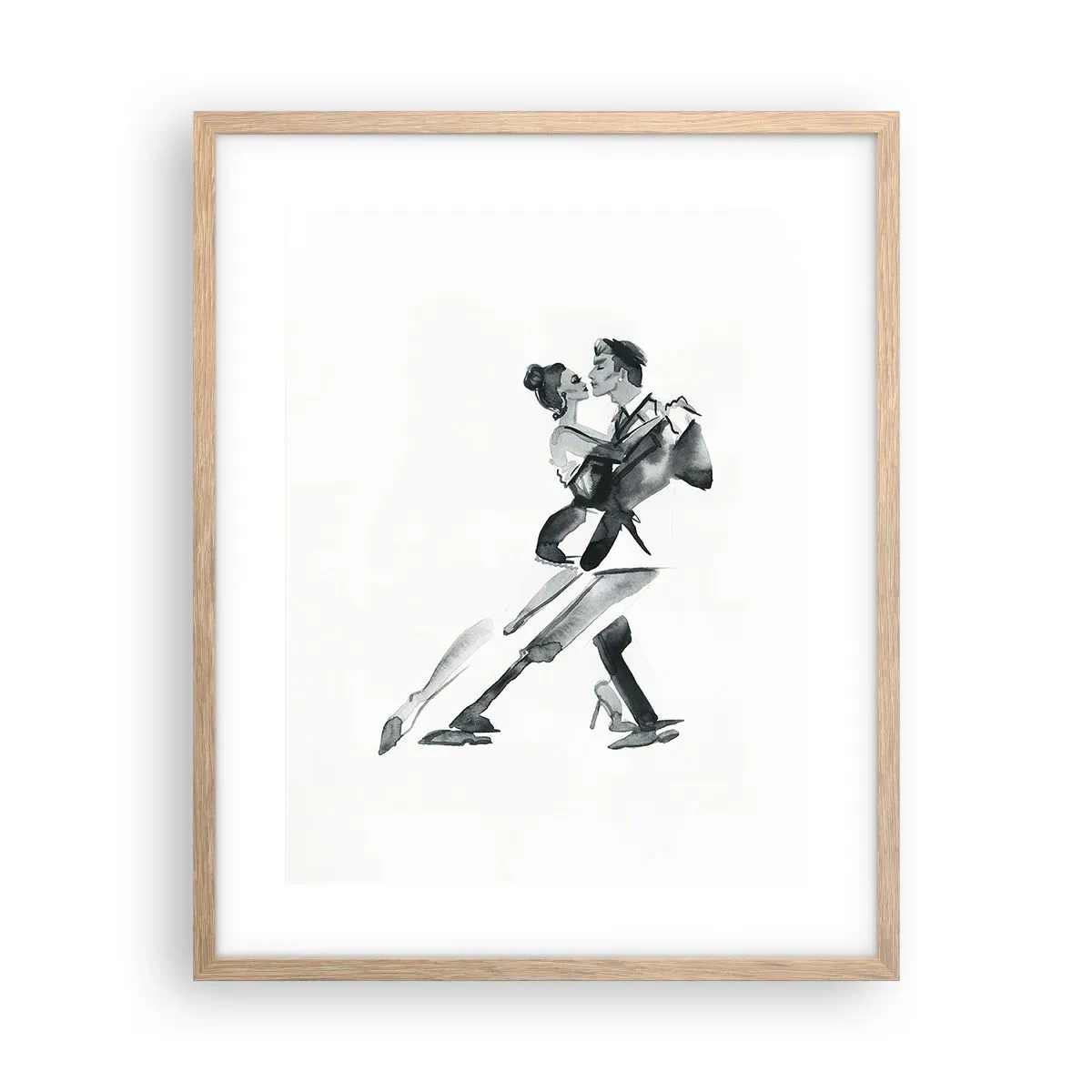 Plakat i ramme af lyst egetræ - I én rytme - 40x50 cm