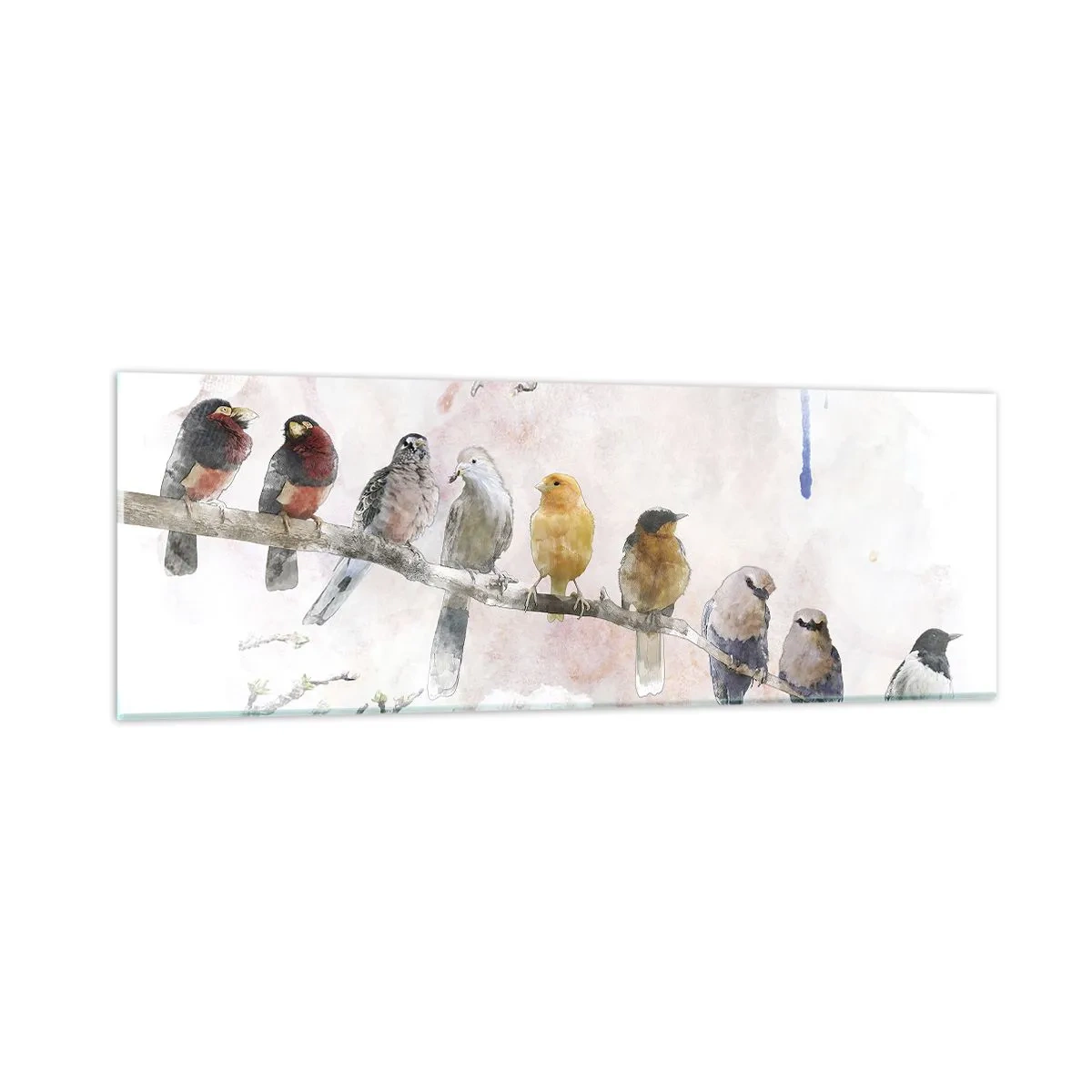 Billede på glas - Møde med vinger - 90x30 cm