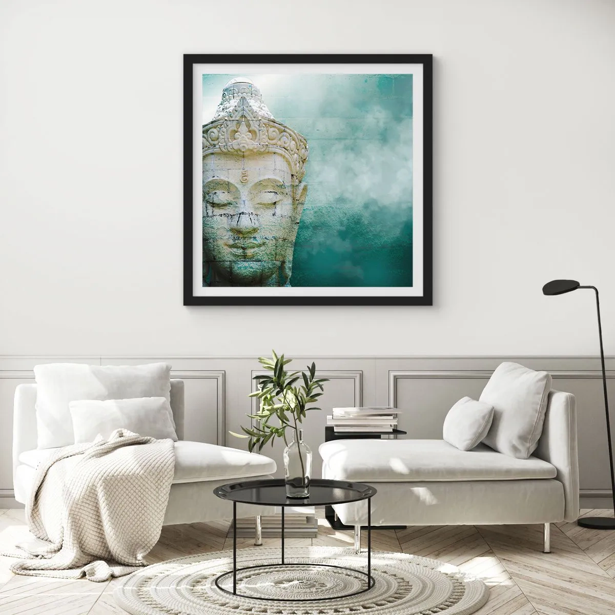 Plakat i sort ramme - På jagt efter lys - 30x30 cm