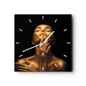 Vægur, Uret - Som gylden silke - 30x30 cm