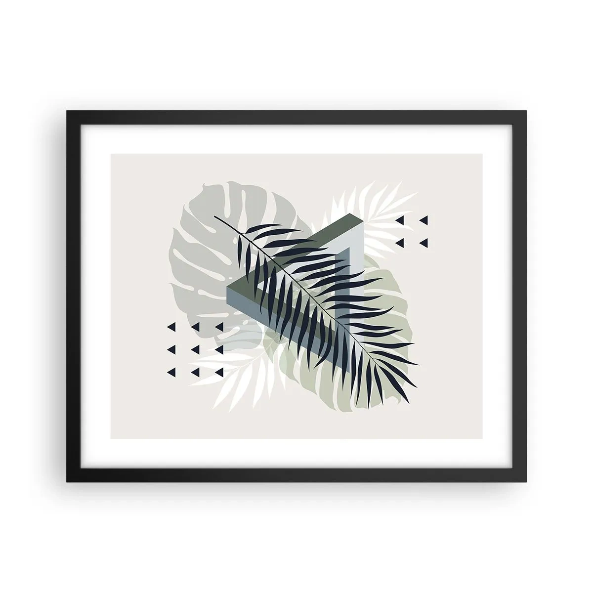 Plakat i sort ramme - Natur og geometri - to ordener? - 50x40 cm