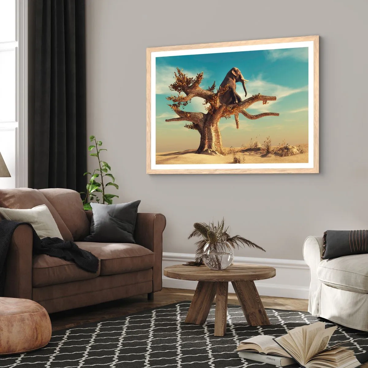 Plakat i ramme af lyst egetræ - Et nyt synspunkt - 70x50 cm