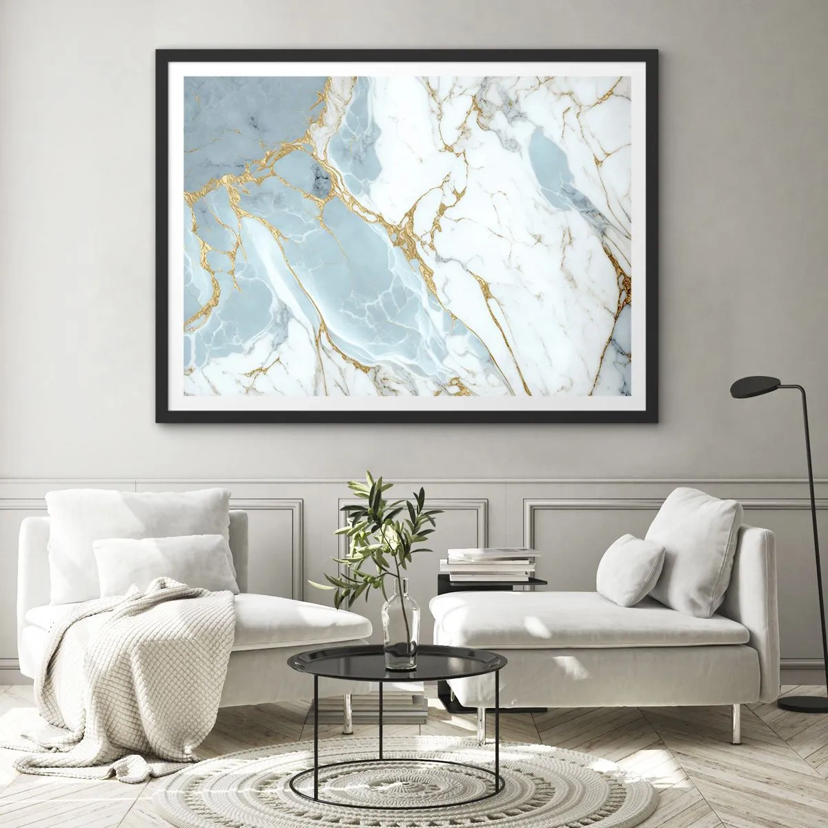 Plakat i sort ramme - Rigdom af sten - 40x30 cm