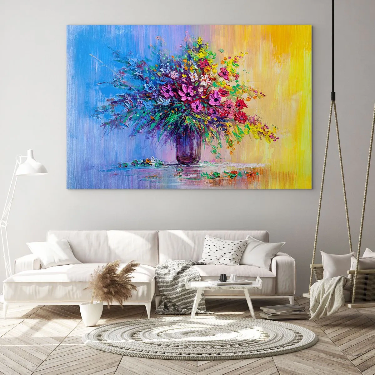 Billede på glas - Gave fra en sommereng - 120x80 cm