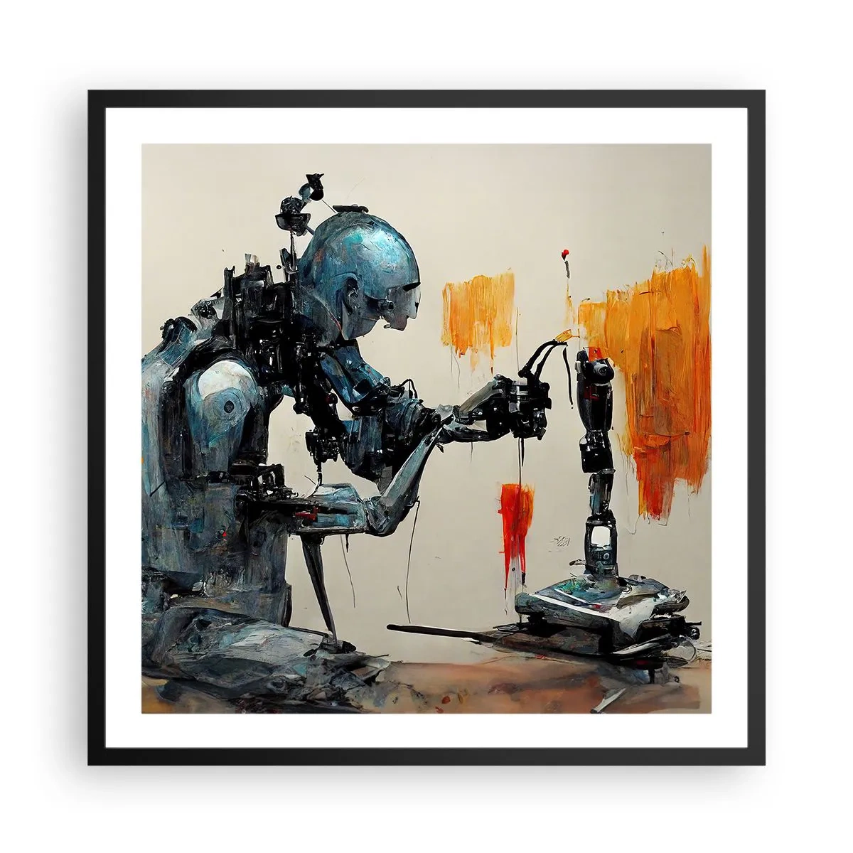 Plakat i sort ramme - Kommer i morgen... - 60x60 cm