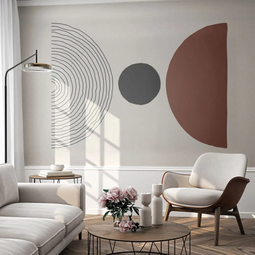 Fototapet Premium Sand - I rampelyset - Abstraktion, Stykke, Halvcirkler - 200x140 cm