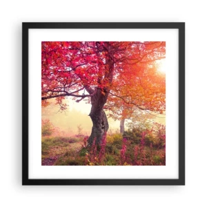 Plakat i sort ramme - Et væld af blomstring - 40x40 cm