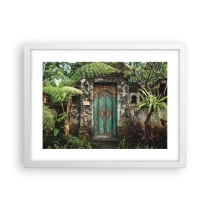 Plakat i hvid ramme - En dør til en eksotisk verden - 40x30 cm