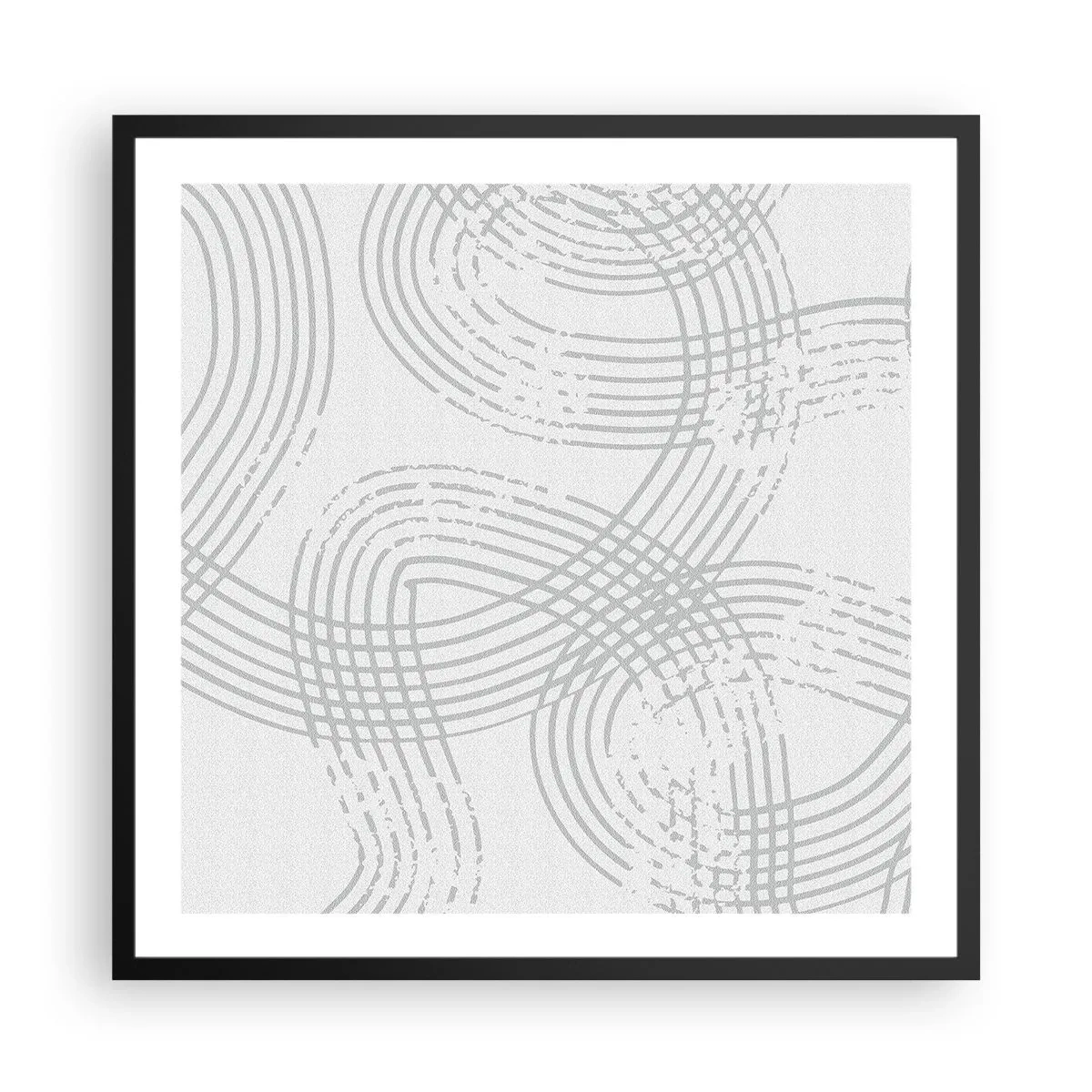 Plakat i sort ramme - Der er ingen lige vej - 60x60 cm