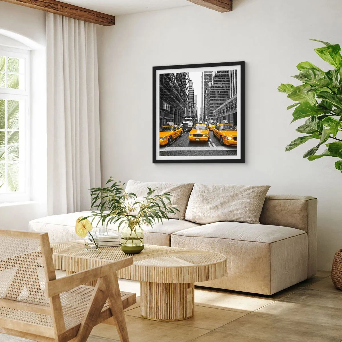 Plakat i sort ramme - Det er os, der farver byen - 30x30 cm