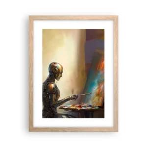 Plakat i ramme af lyst egetræ - Fremtidens kunst - 30x40 cm