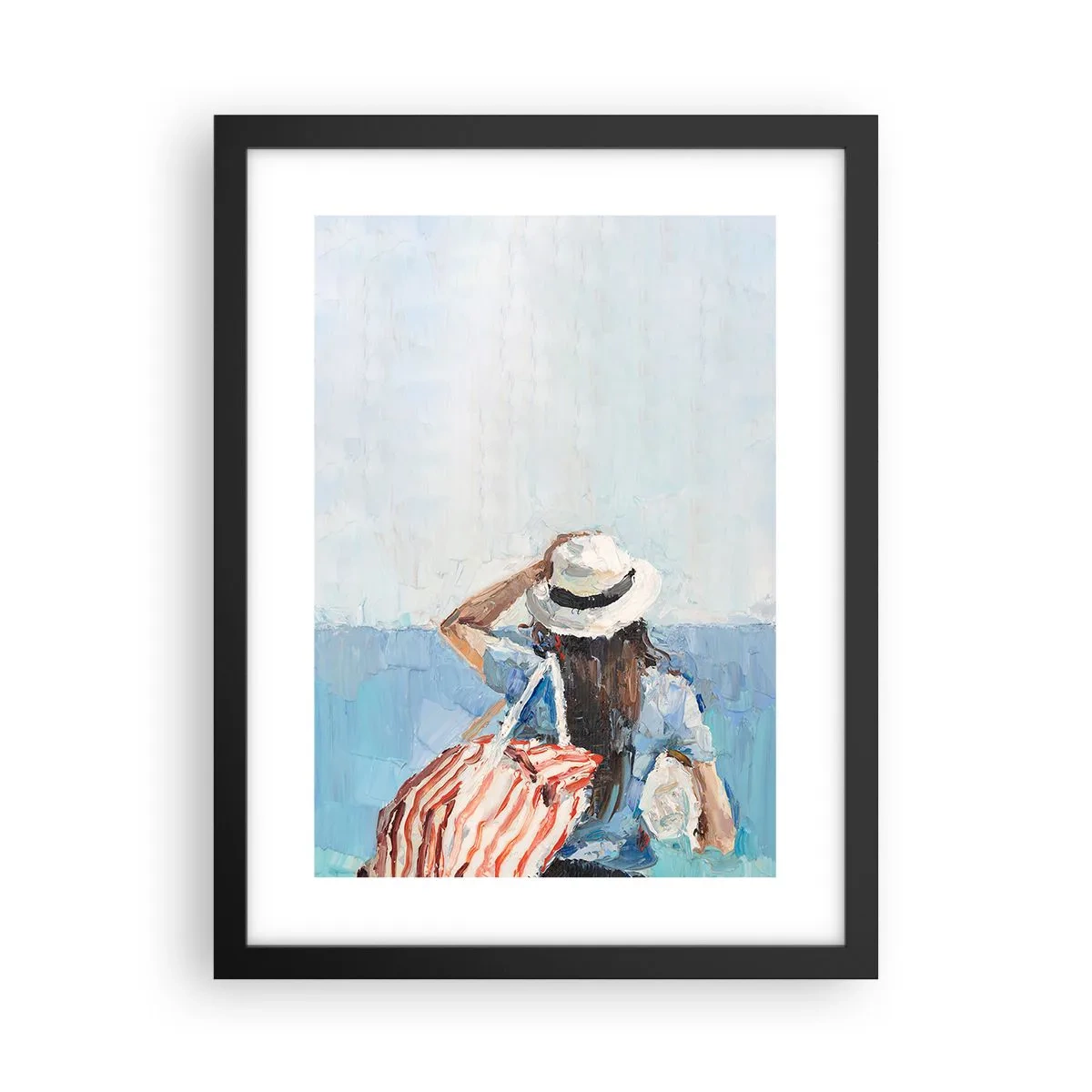 Plakat i sort ramme - Velkommen på ferie - 30x40 cm