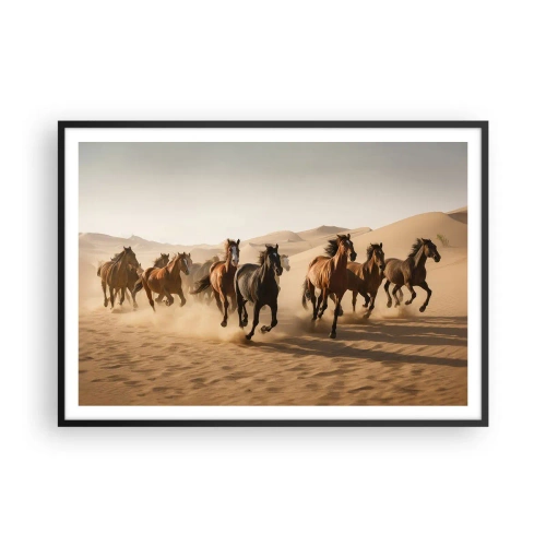 Plakat i sort ramme - Fri som vinden - 100x70 cm