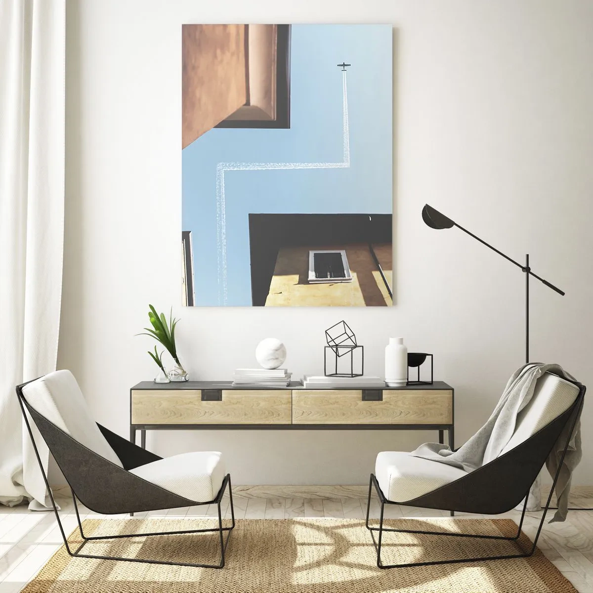 Billede på glas - Over den urbane labyrint - 50x70 cm