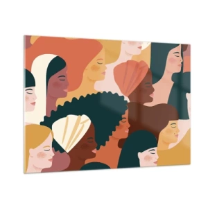 Billede på glas - Kun kvindelighed - 100x70 cm