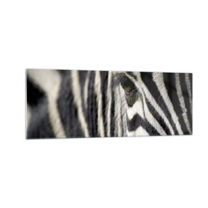 Billede på glas - Stribet portræt - 140x50 cm