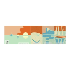 Prøve Fototapet Premium Sand - Det perfekte havlandskab - Abstraktion, Sejlskib, Lanterne - 100x30 cm