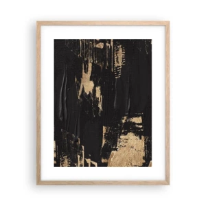 Plakat i ramme af lyst egetræ - Et spor af berøring - 40x50 cm