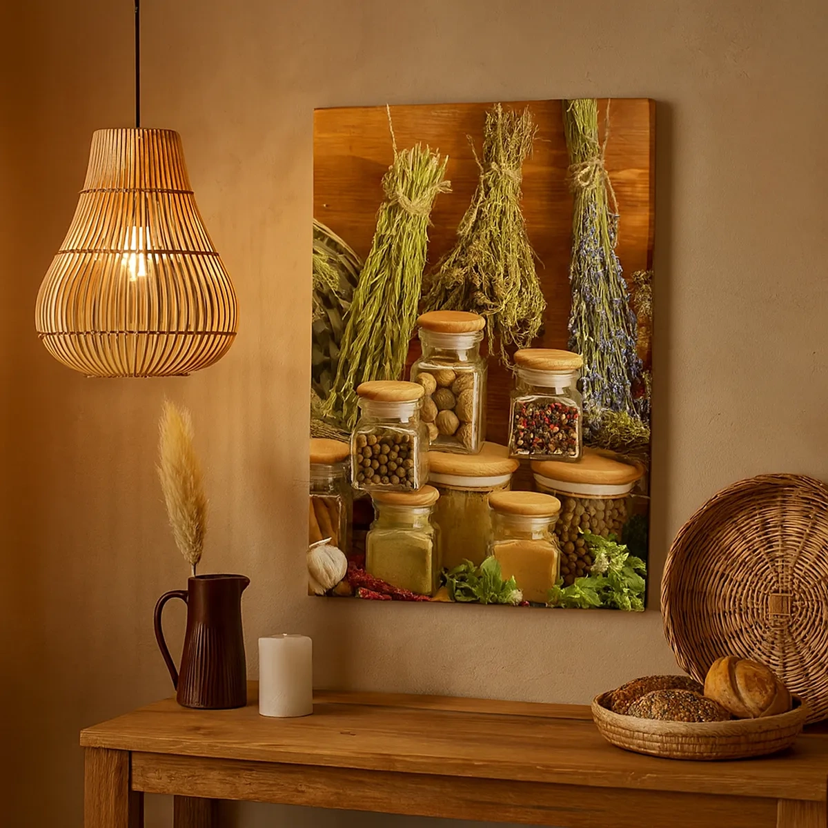 Lærredstryk - Billede på lærred - Køkkenmagi - 50x70 cm