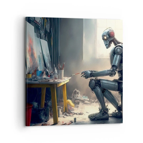 Lærredstryk - Billede på lærred - Den skabende handling - 70x70 cm